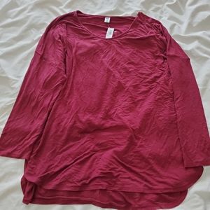 NWT Old Navy Loose Luxe Tunic Long Sleeve- Red XXL